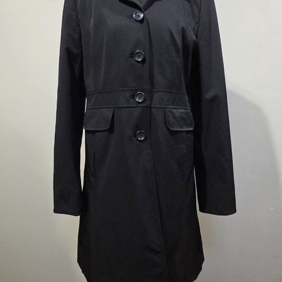 Ann Taylor Black Trench Coat - Picture 2 of 7